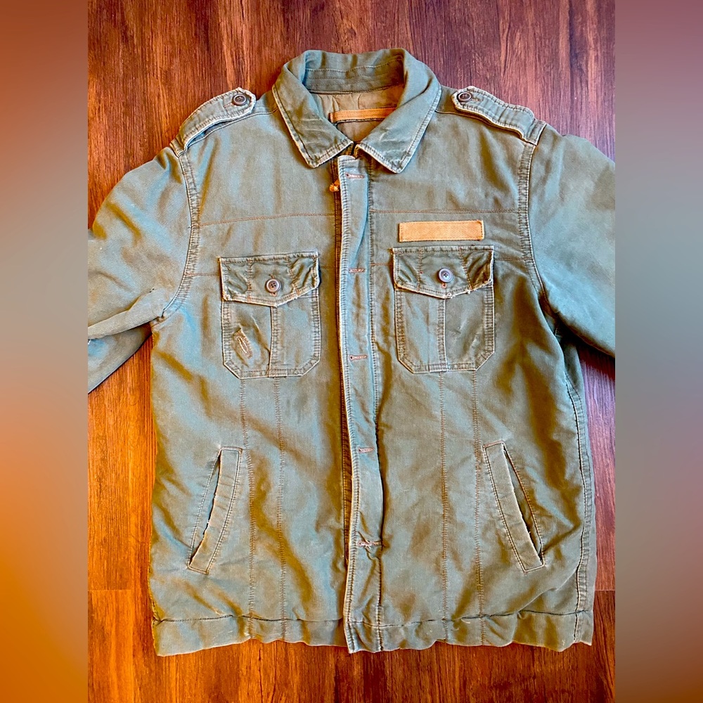No Boundaries green military jacket size large